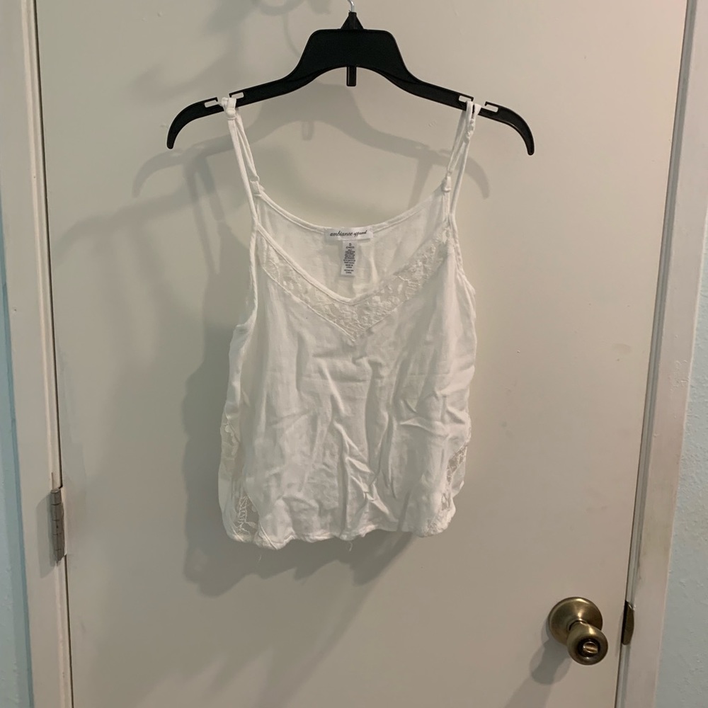 SOLD white floral tank top